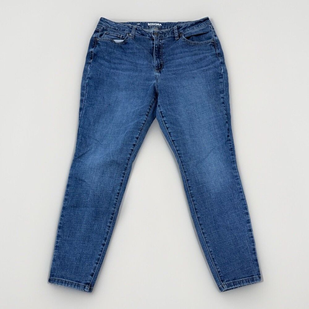 Sonoma Goods For Life Curvy Skinny Jeans Women's Size 16R Medium Wash Blue